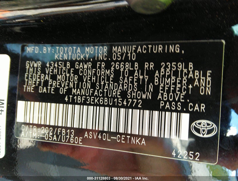 4T1BF3EK6BU154772