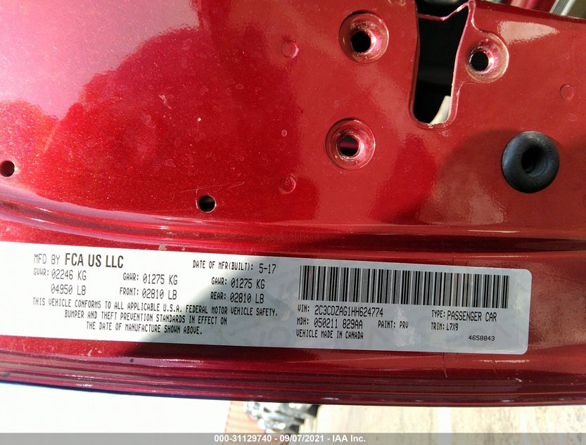 2C3CDZAG1HH624774