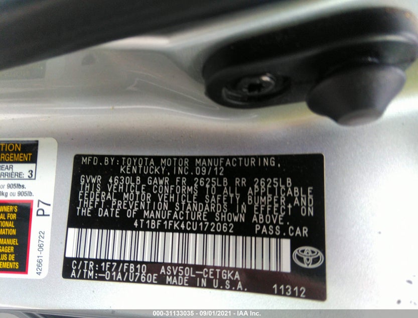 4T1BF1FK4CU172062