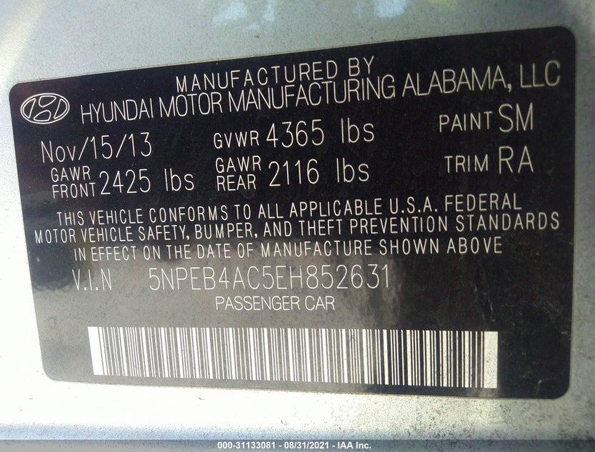 5NPEB4AC5EH852631