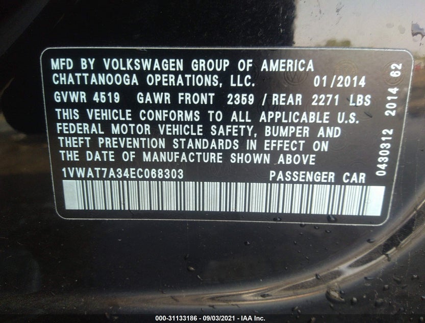 1VWAT7A34EC068303