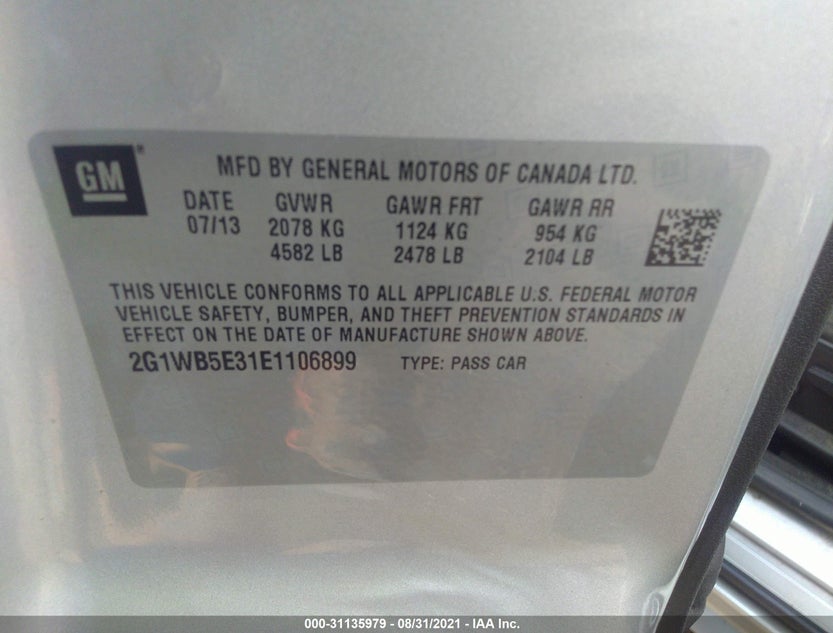 2G1WB5E31E1106899