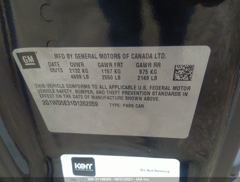 2G1WD5E31D1262059
