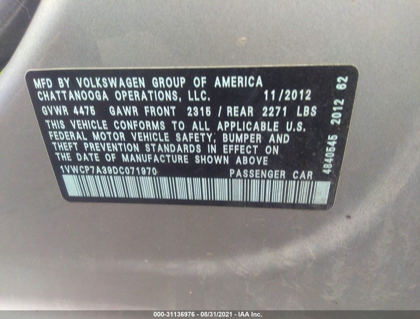 1VWCP7A39DC071970