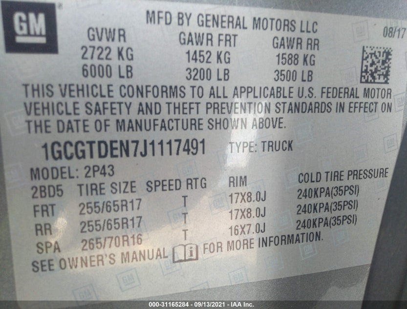 1GCGTDEN7J1117491