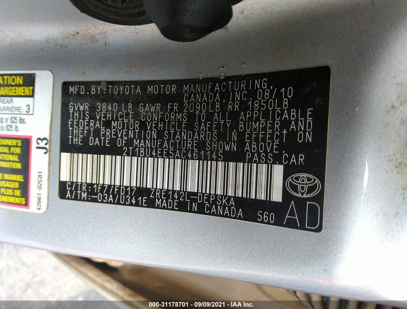 2T1BU4EE5AC461145
