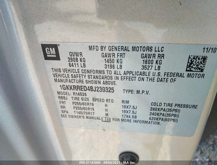 1GKKRRED4BJ239325