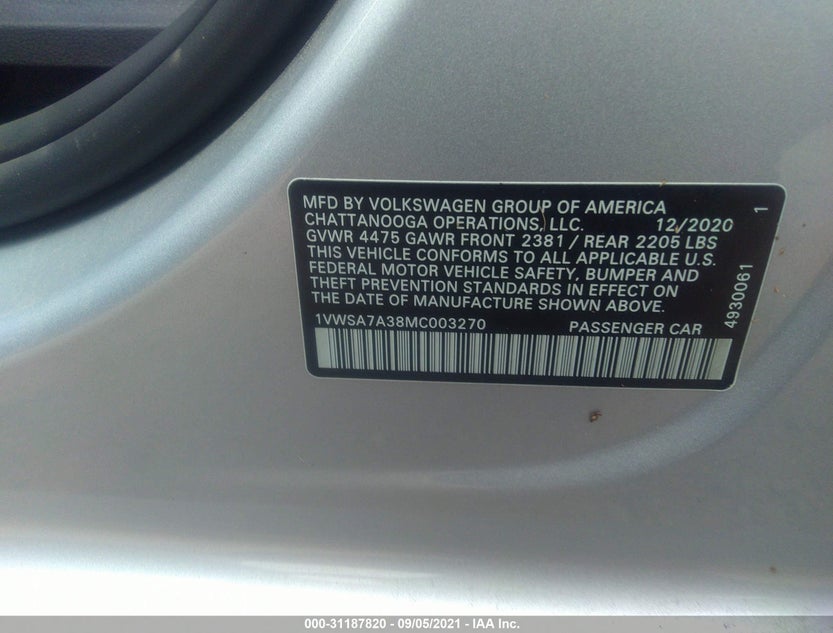1VWSA7A38MC003270