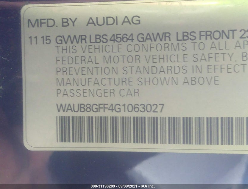 WAUB8GFF4G1063027