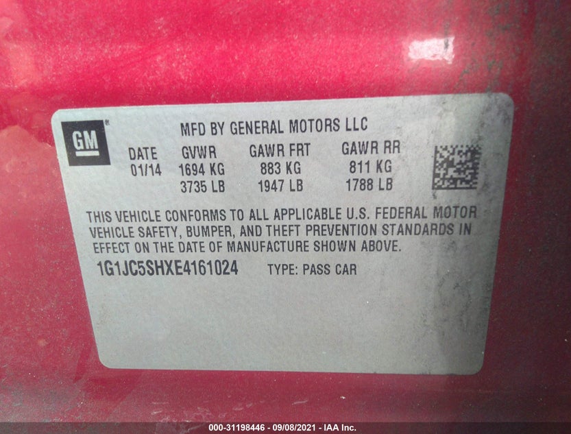 1G1JC5SHXE4161024