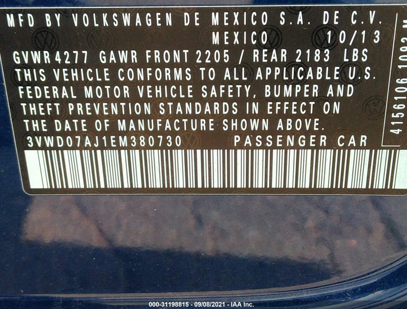 3VWD07AJ1EM380730