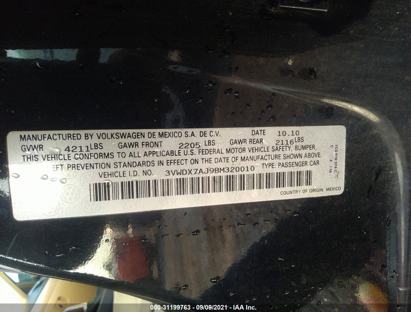 3VWDX7AJ9BM320010