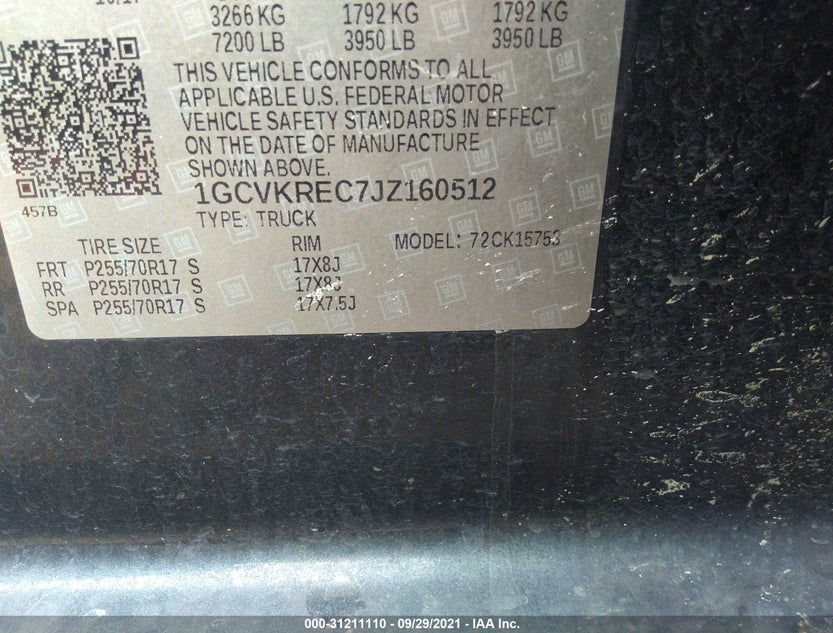 1GCVKREC7JZ160512