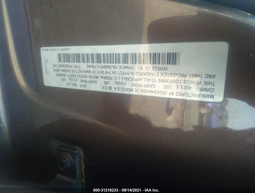 3VWDX7AJ6BM317646