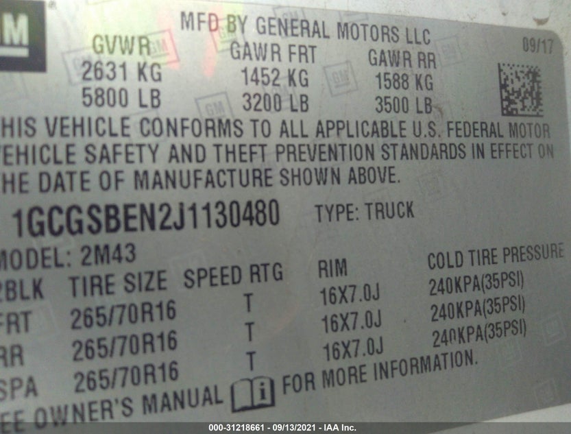 1GCGSBEN2J1130480