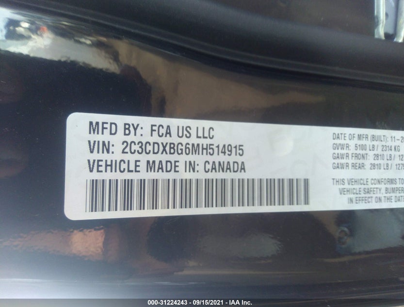 2C3CDXBG6MH514915