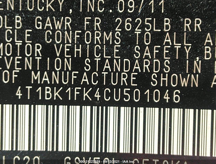 4T1BK1FK4CU501046