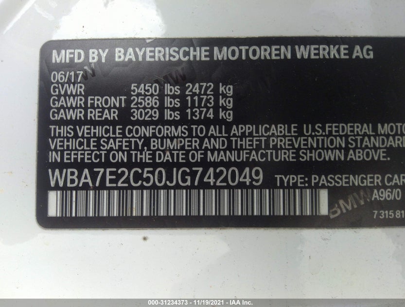 WBA7E2C50JG742049