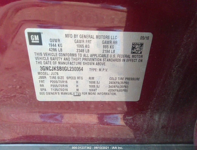 3GNCJKSB0GL230064