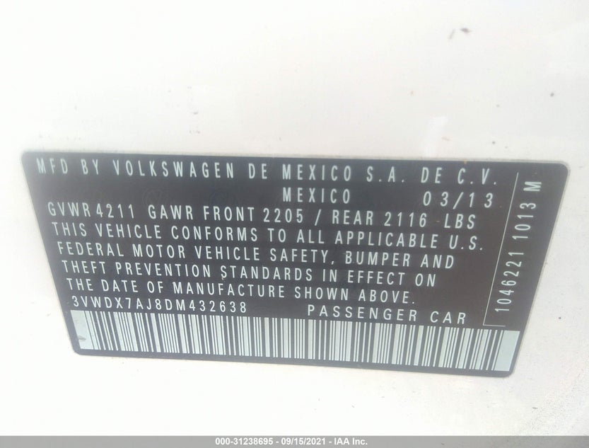 3VWDX7AJ8DM432638