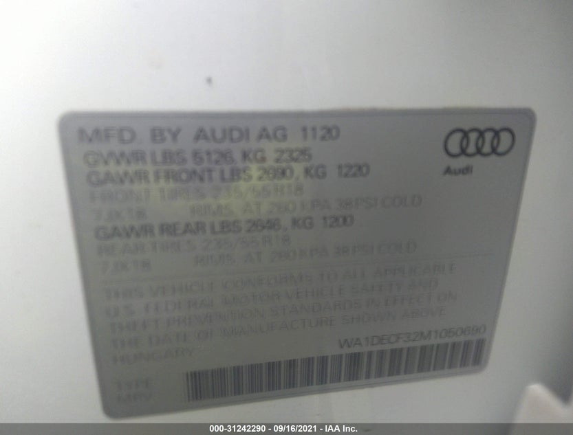 WA1DECF32M1050690 фото 9