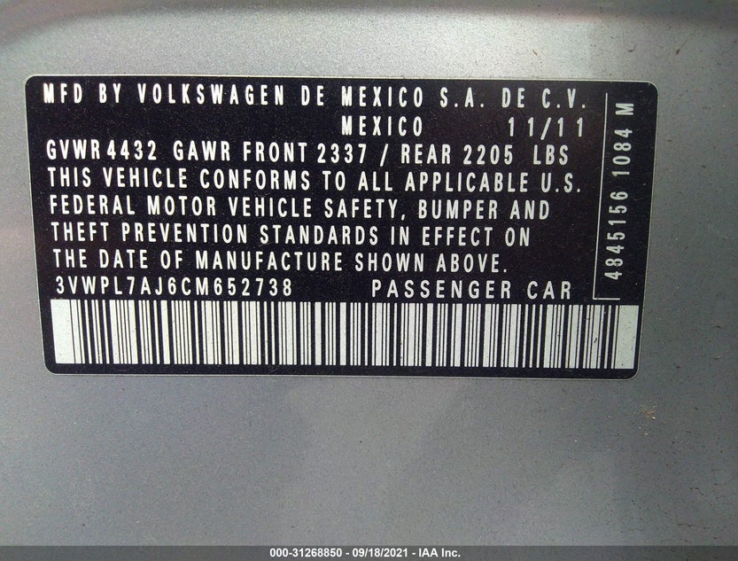 3VWPL7AJ6CM652738