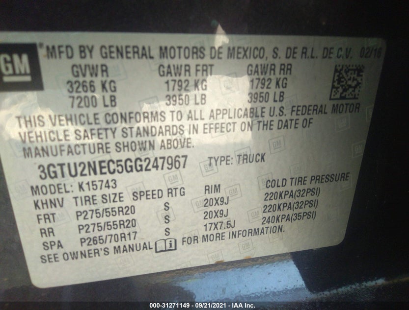 3GTU2NEC5GG247967
