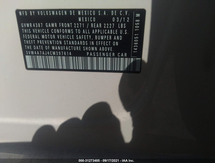 3VW4A7AJ4CM397614