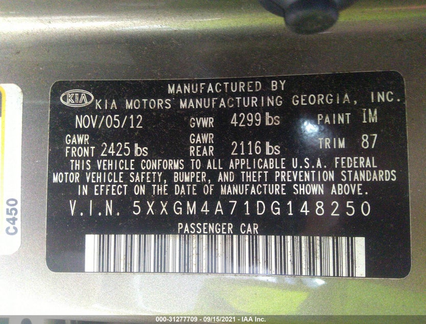 5XXGM4A71DG148250