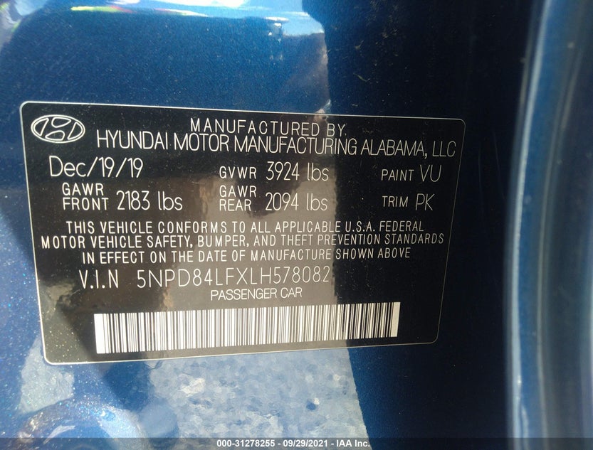 5NPD84LFXLH578082