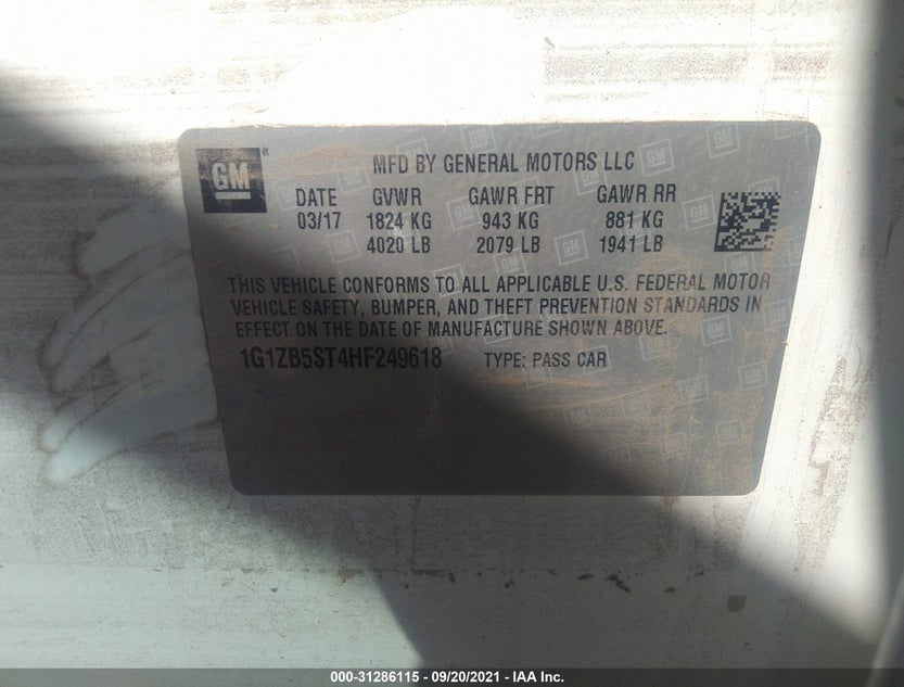 1G1ZB5ST4HF249618