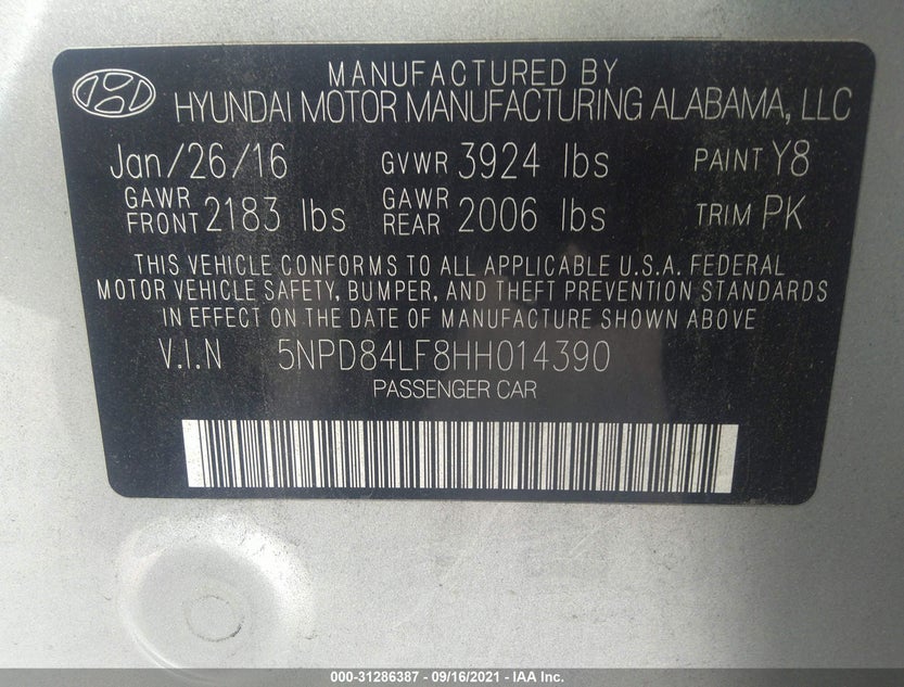 5NPD84LF8HH014390