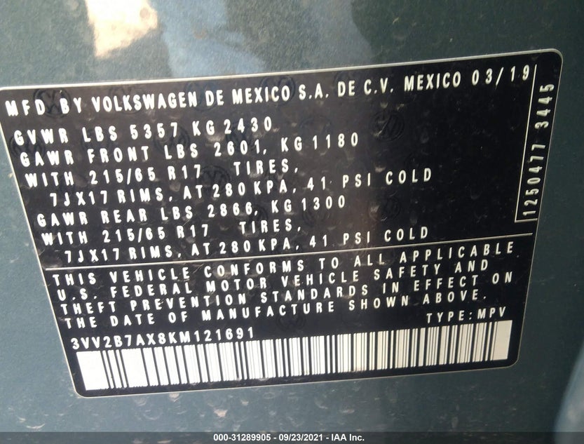 3VV2B7AX8KM121691