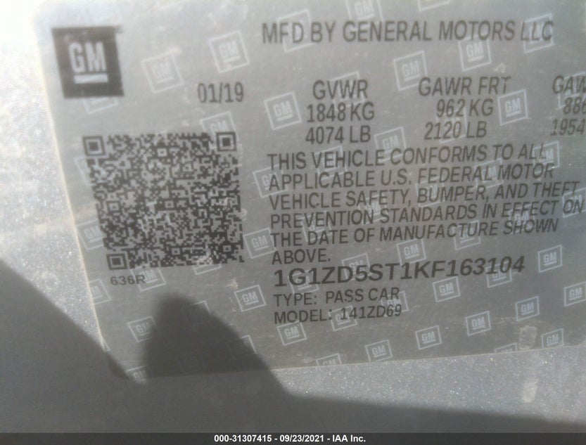 1G1ZD5ST1KF163104