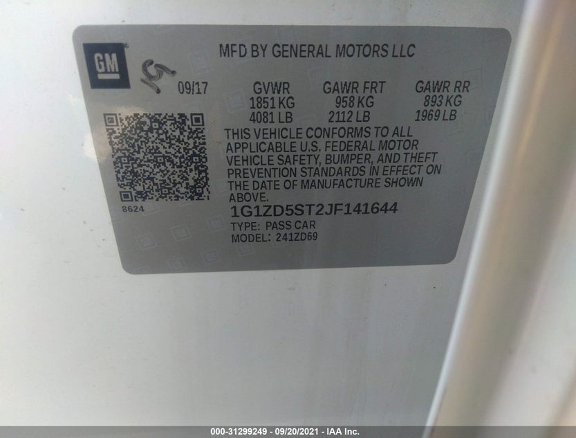 1G1ZD5ST2JF141644