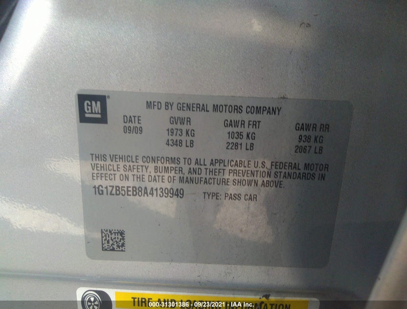 1G1ZB5EB8A4139949