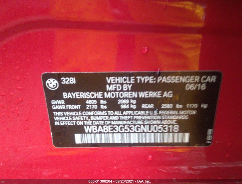 WBA8E3G53GNU05318
