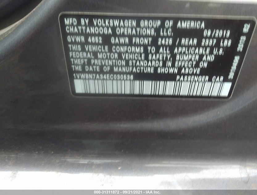1VWBN7A34EC030536