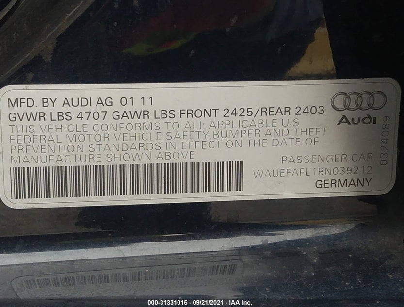 WAUEFAFL1BN039212