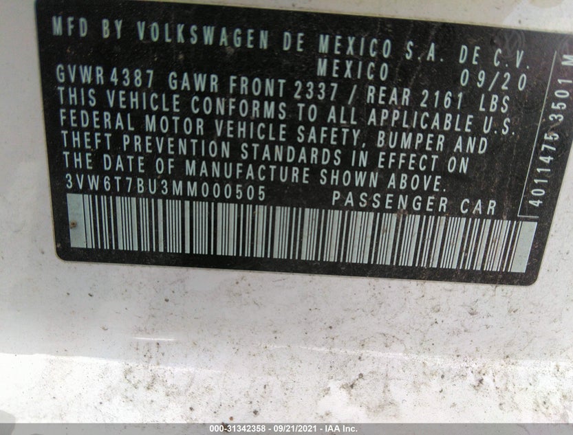 3VW6T7BU3MM000505