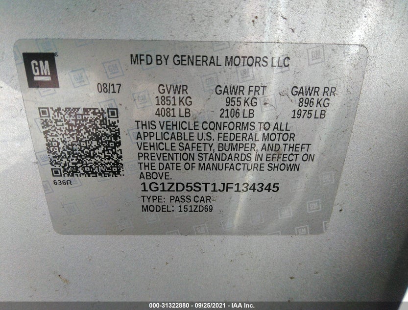 1G1ZD5ST1JF134345