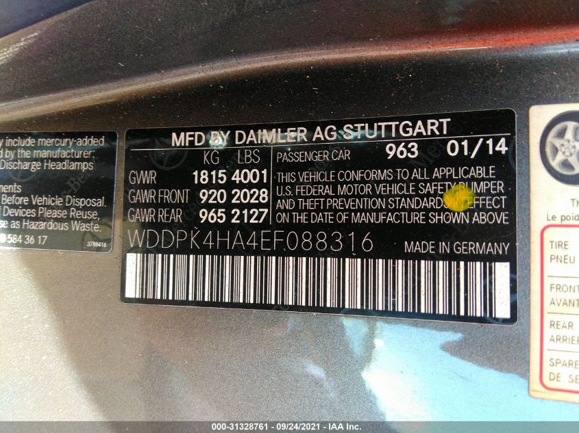 VIN WDDPK4HA4EF088316 2014 Mercedes-Benz SLK-Class,... no.9