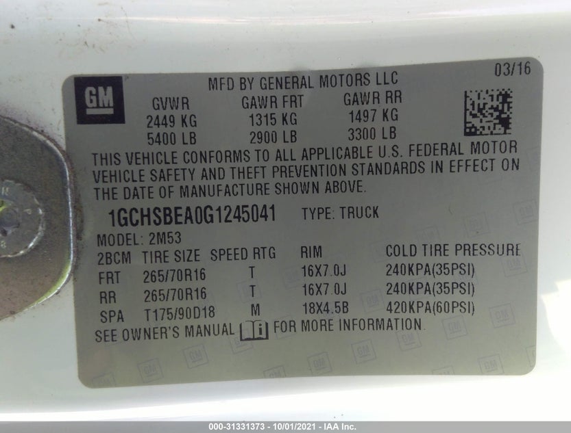 1GCHSBEA0G1245041