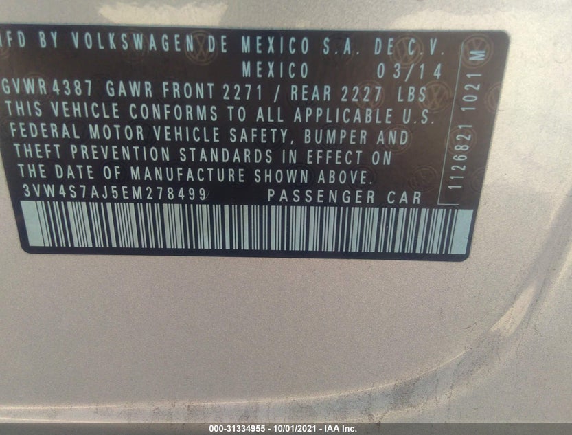 3VW4S7AJ5EM278499