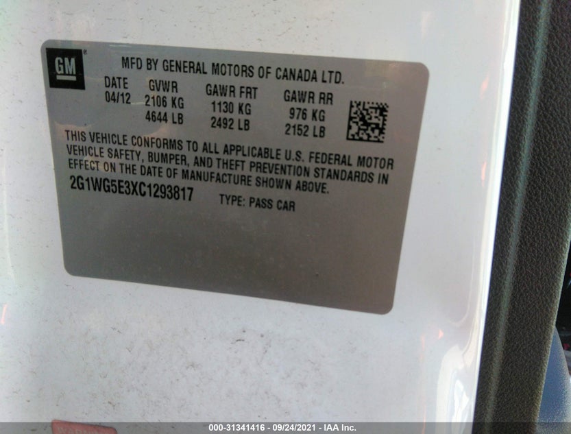 2G1WG5E3XC1293817
