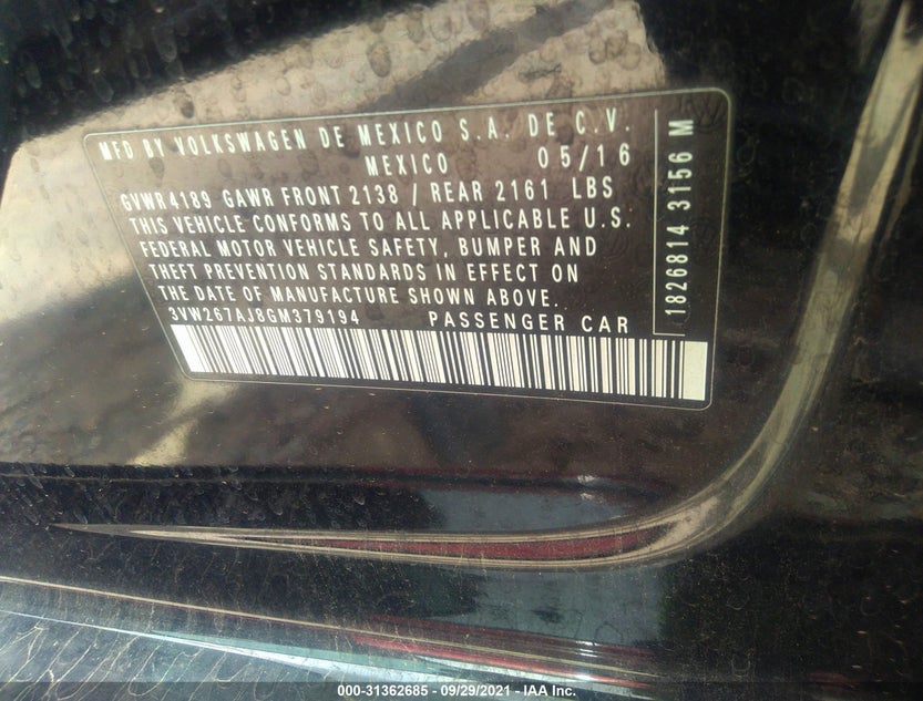 3VW267AJ8GM379194