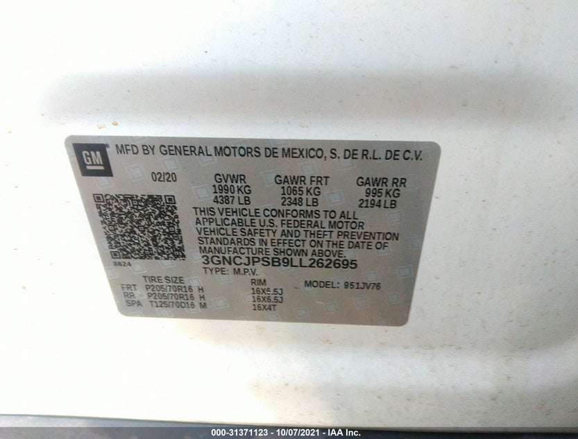 3GNCJPSB9LL262695
