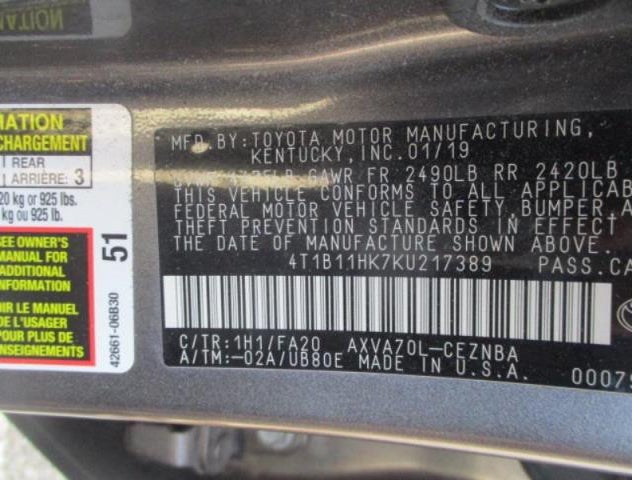 4T1B11HK7KU217389
