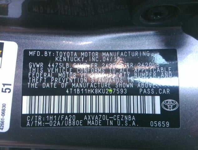 4T1B11HK8KU257593