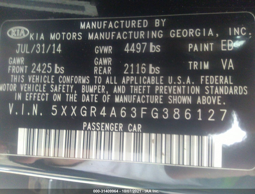 5XXGR4A63FG386127
